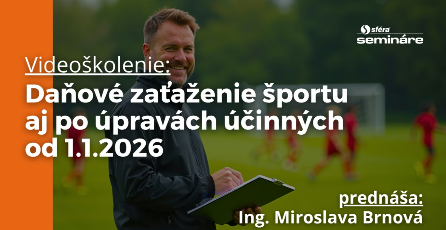 Obálka kurzu Daňové zaťaženie športu aj po úpravách účinných od 1. 1. 2026